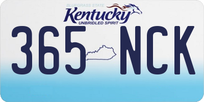 KY license plate 365NCK