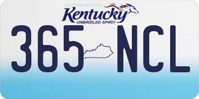 KY license plate 365NCL