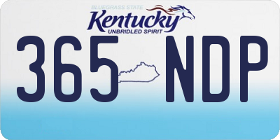 KY license plate 365NDP