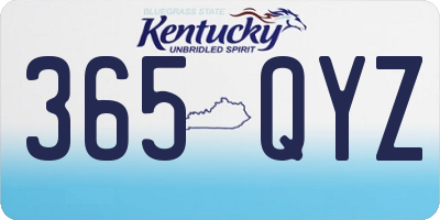 KY license plate 365QYZ