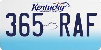 KY license plate 365RAF