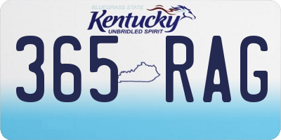 KY license plate 365RAG