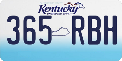 KY license plate 365RBH