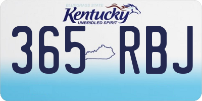 KY license plate 365RBJ