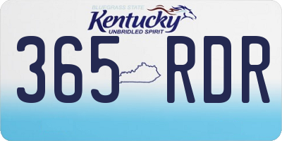 KY license plate 365RDR