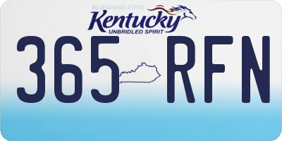 KY license plate 365RFN