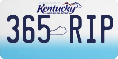 KY license plate 365RIP
