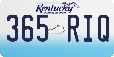 KY license plate 365RIQ