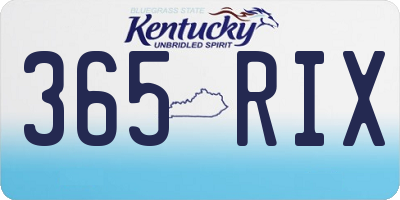 KY license plate 365RIX