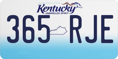KY license plate 365RJE