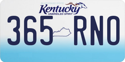 KY license plate 365RNO
