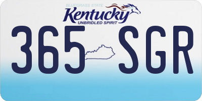 KY license plate 365SGR