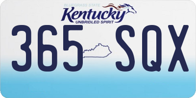KY license plate 365SQX