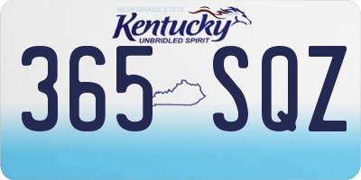 KY license plate 365SQZ