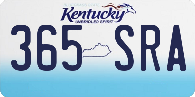 KY license plate 365SRA