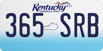 KY license plate 365SRB
