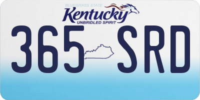 KY license plate 365SRD