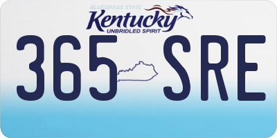 KY license plate 365SRE
