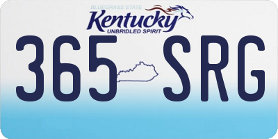 KY license plate 365SRG