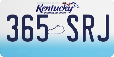 KY license plate 365SRJ