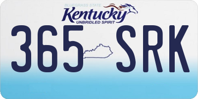 KY license plate 365SRK