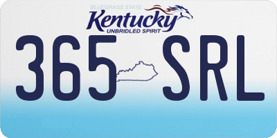 KY license plate 365SRL