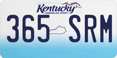 KY license plate 365SRM