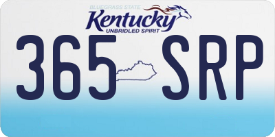 KY license plate 365SRP