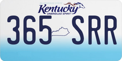KY license plate 365SRR