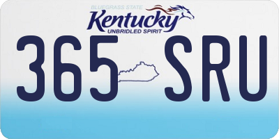 KY license plate 365SRU