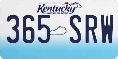 KY license plate 365SRW