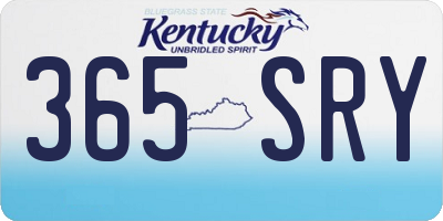 KY license plate 365SRY