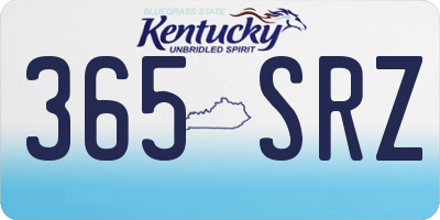 KY license plate 365SRZ