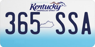 KY license plate 365SSA