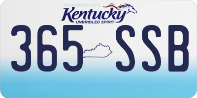 KY license plate 365SSB