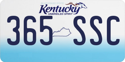 KY license plate 365SSC