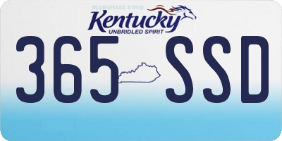 KY license plate 365SSD