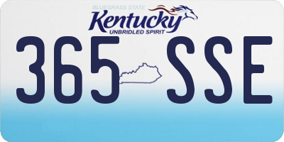 KY license plate 365SSE