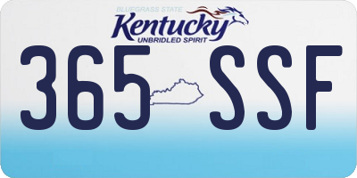 KY license plate 365SSF