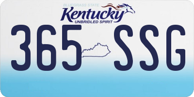 KY license plate 365SSG