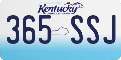 KY license plate 365SSJ