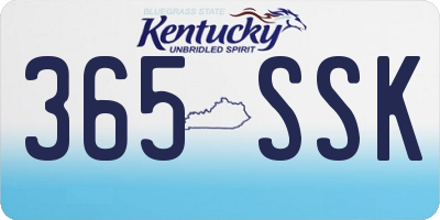 KY license plate 365SSK