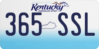 KY license plate 365SSL