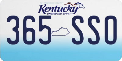 KY license plate 365SSO