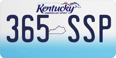 KY license plate 365SSP