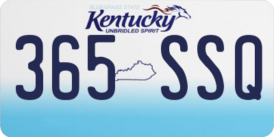 KY license plate 365SSQ