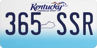 KY license plate 365SSR
