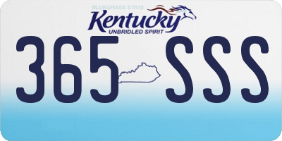 KY license plate 365SSS