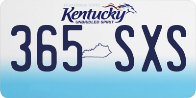 KY license plate 365SXS