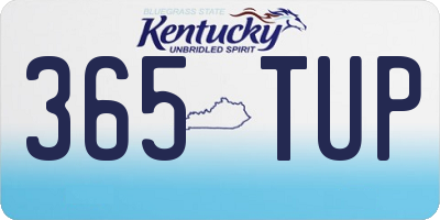 KY license plate 365TUP